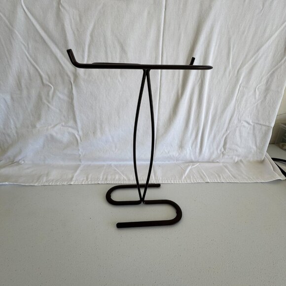 Modern Dark Brown Metal Freestanding Towel Rack Holder Minimalist Design - Picture 2 of 3